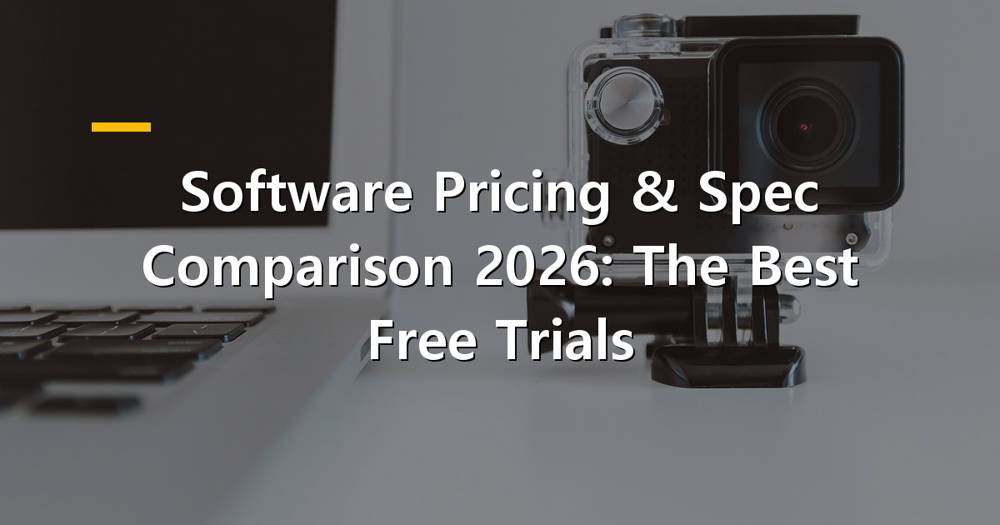 Laptop showing software pricing comparison and free trial options