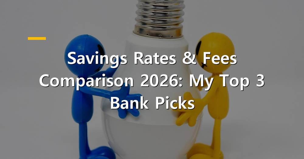 Magnifying glass over savings rates and fees data on a laptop screen for 2026 comparison