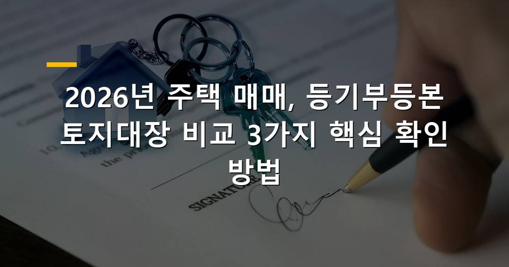 2026년 주택 매매 등기부등본 토지대장 비교 확인