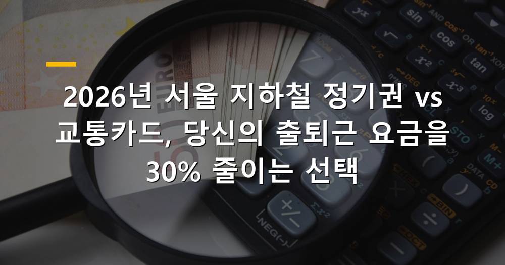 2026년 서울 지하철 정기권과 교통카드 비교 이미지