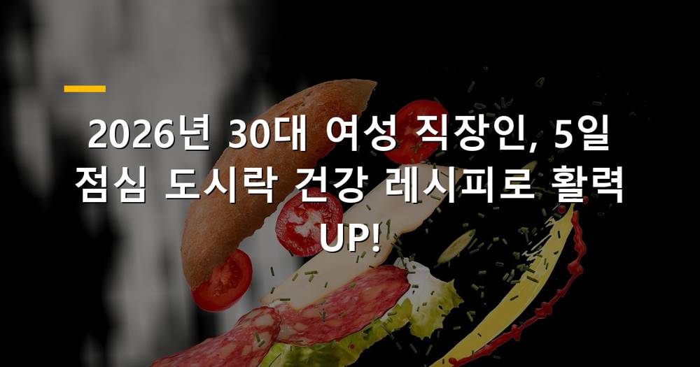 30대 여성 직장인 점심 도시락 건강 레시피