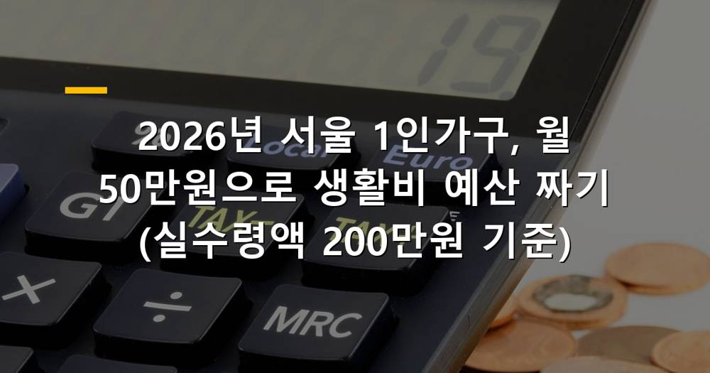 서울 1인가구 생활비 예산