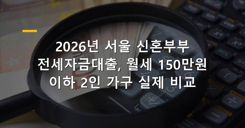 2026년 서울 신혼부부 전세자금대출 비교 이미지