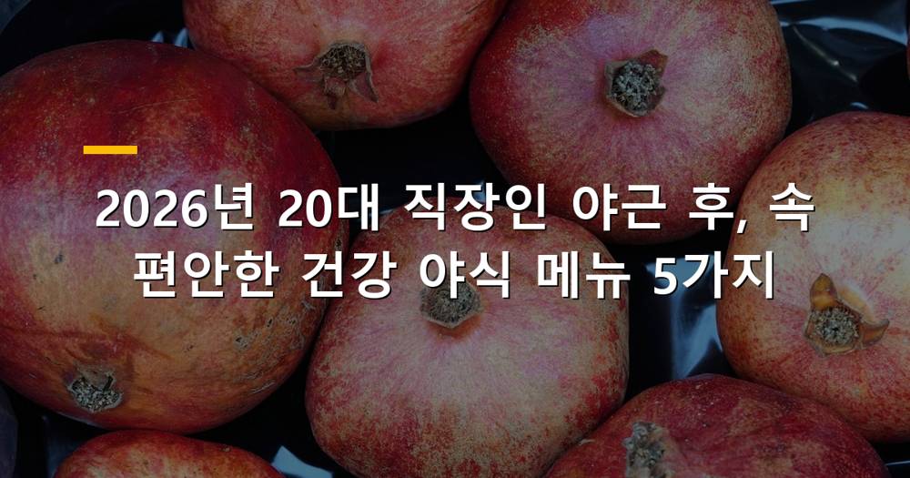 20대 직장인 야근 후 속 편한 야식 메뉴