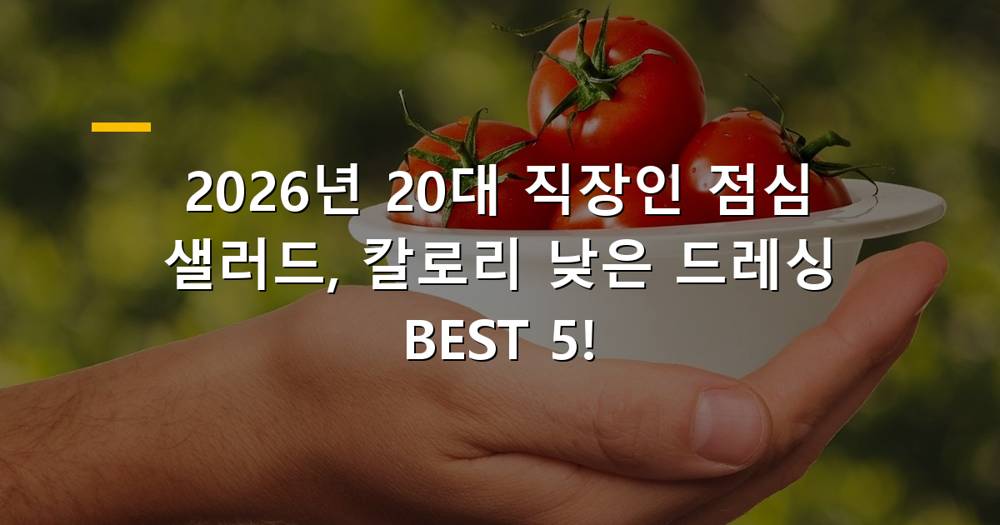 20대 직장인 점심 샐러드와 칼로리 낮은 드레싱