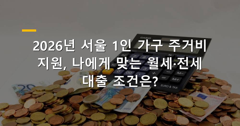 2026년 서울 1인 가구 주거비 지원 정책 비교 이미지