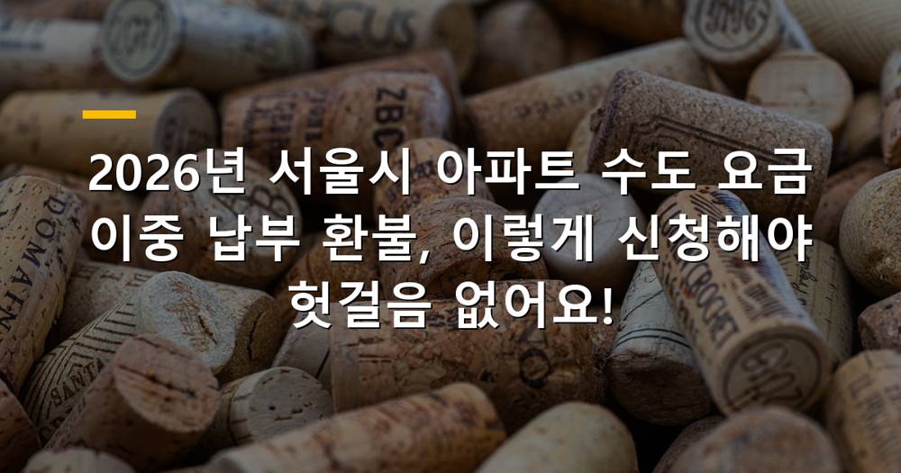 서울시 아파트 수도 요금 이중 납부 고지서와 환불 받는 모습