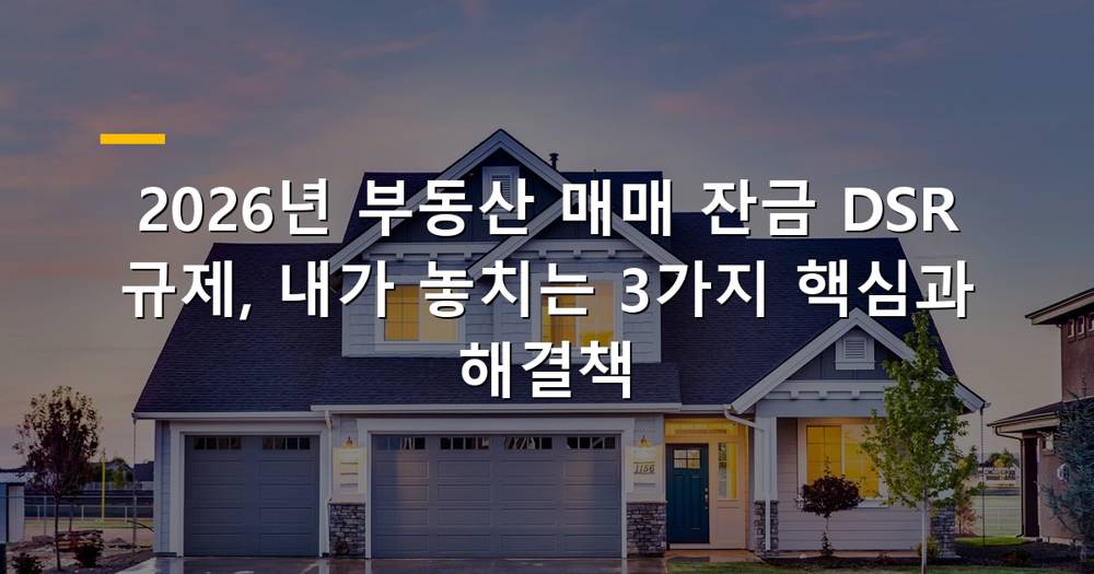 부동산 매매 잔금 DSR 규제 확인 방법