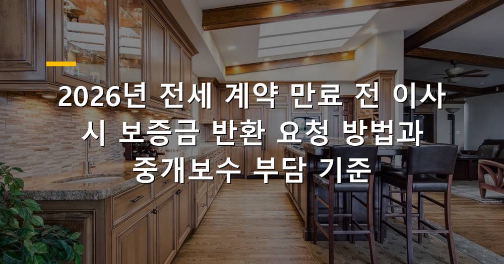 2026년 전세 계약 만료 전 이사 보증금 반환 요청 방법 가이드