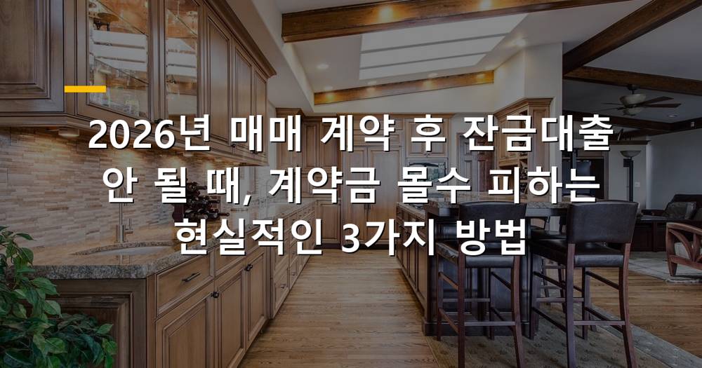 주택 매매 잔금대출 거절 시 계약금 몰수를 피하는 방법