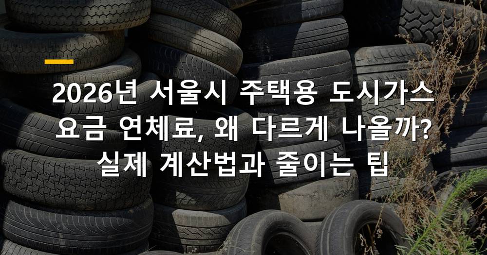 2026년 서울시 주택용 도시가스 요금 미납 연체료 계산 가이드