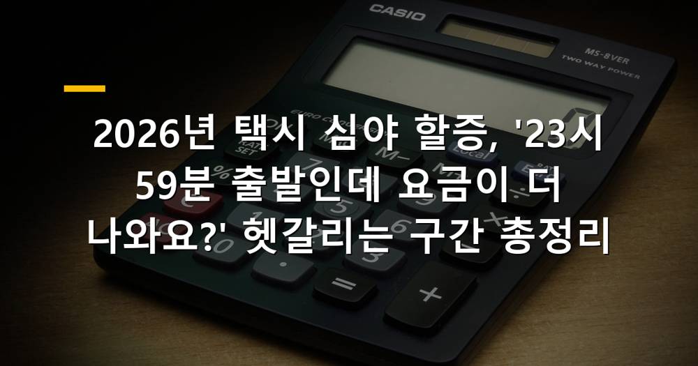 2026년 택시 심야 할증 요금 계산 표지 이미지