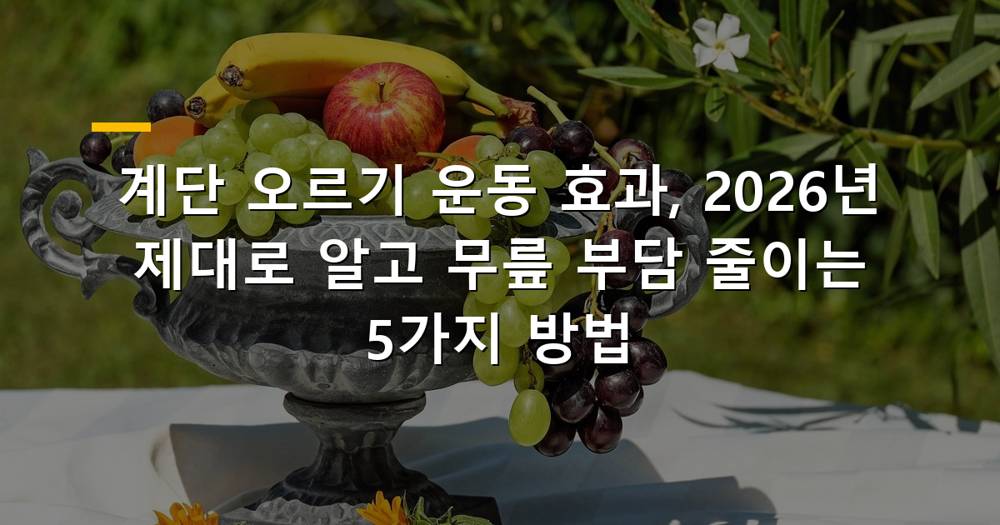 계단 오르기 운동 효과와 무릎 보호 방법