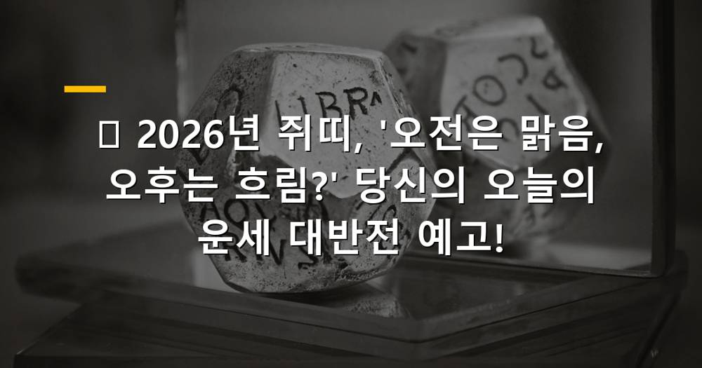 2026년 쥐띠 오늘의 운세, 오전과 오후의 상반된 기운