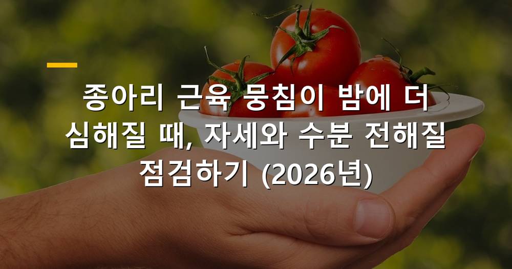 밤에 심해지는 종아리 근육 뭉침 해결책을 찾는 사람
