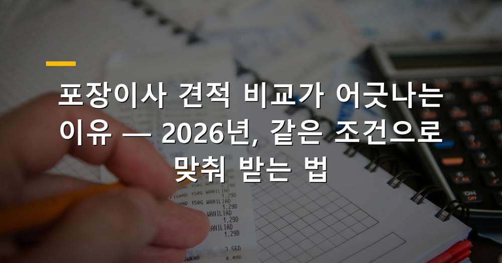 포장이사 견적 비교