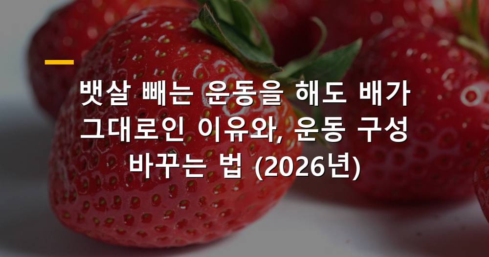 뱃살 빼는 운동을 해도 배가 그대로인 이유와 해결책