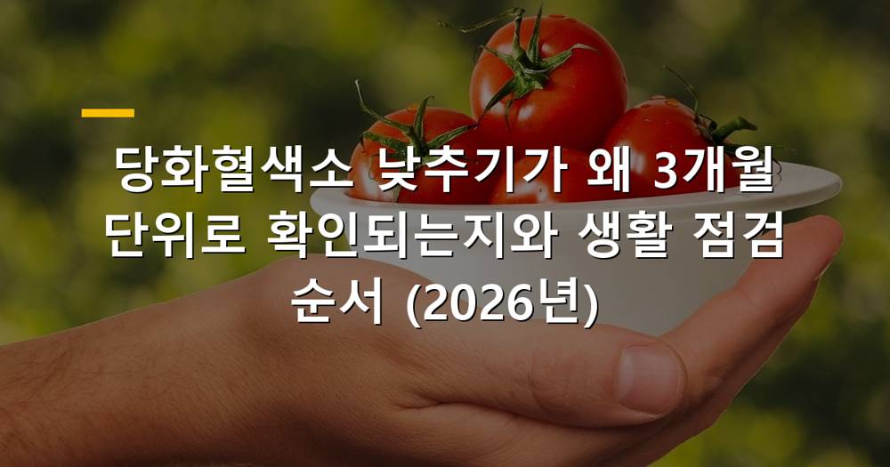 당화혈색소 낮추기 위한 건강한 식단과 운동