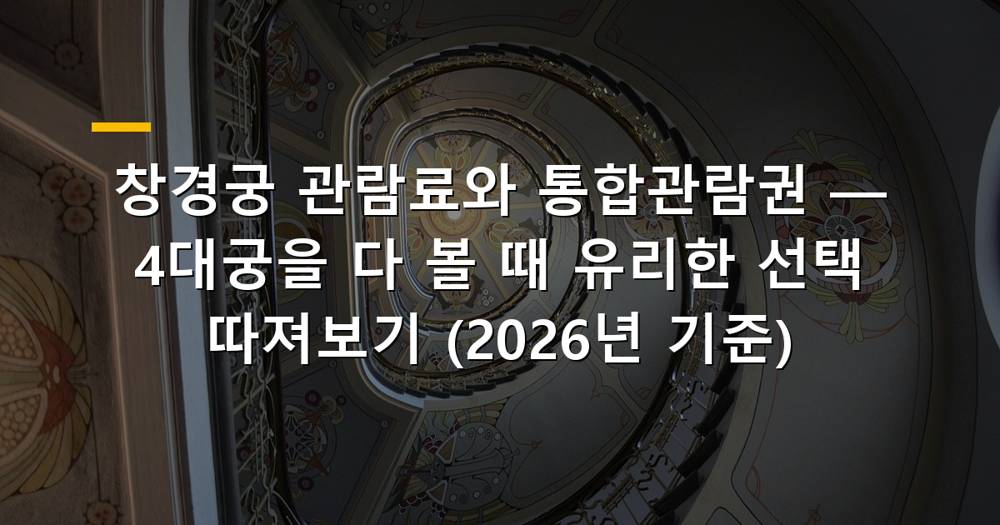 창경궁 전경과 통합관람권 정보