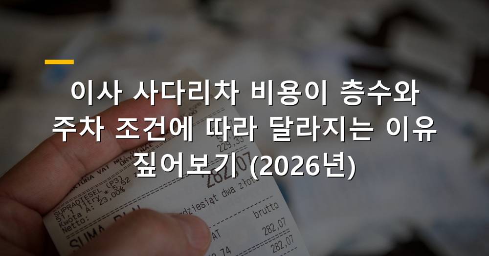 이사 사다리차 비용 결정 요소를 분석하는 이미지