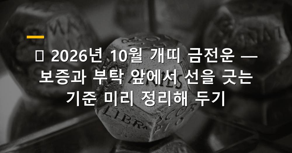 2026년 10월 개띠 금전운 미리보기
