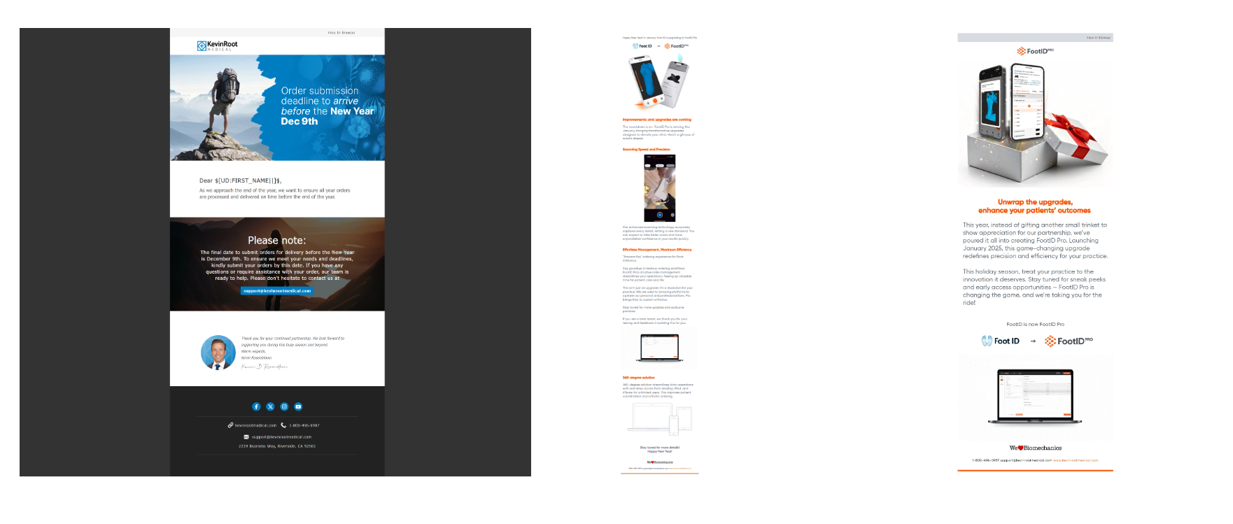 Foot in Motion's brands mailings