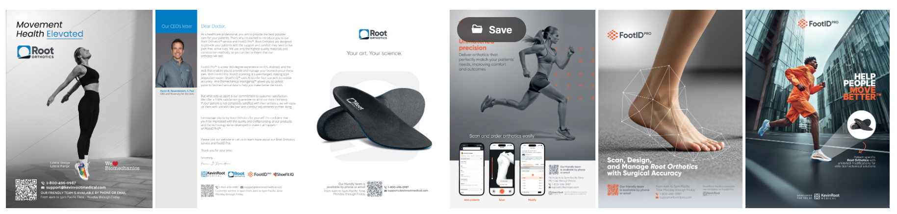 Foot in Motion's brands magazine print ads