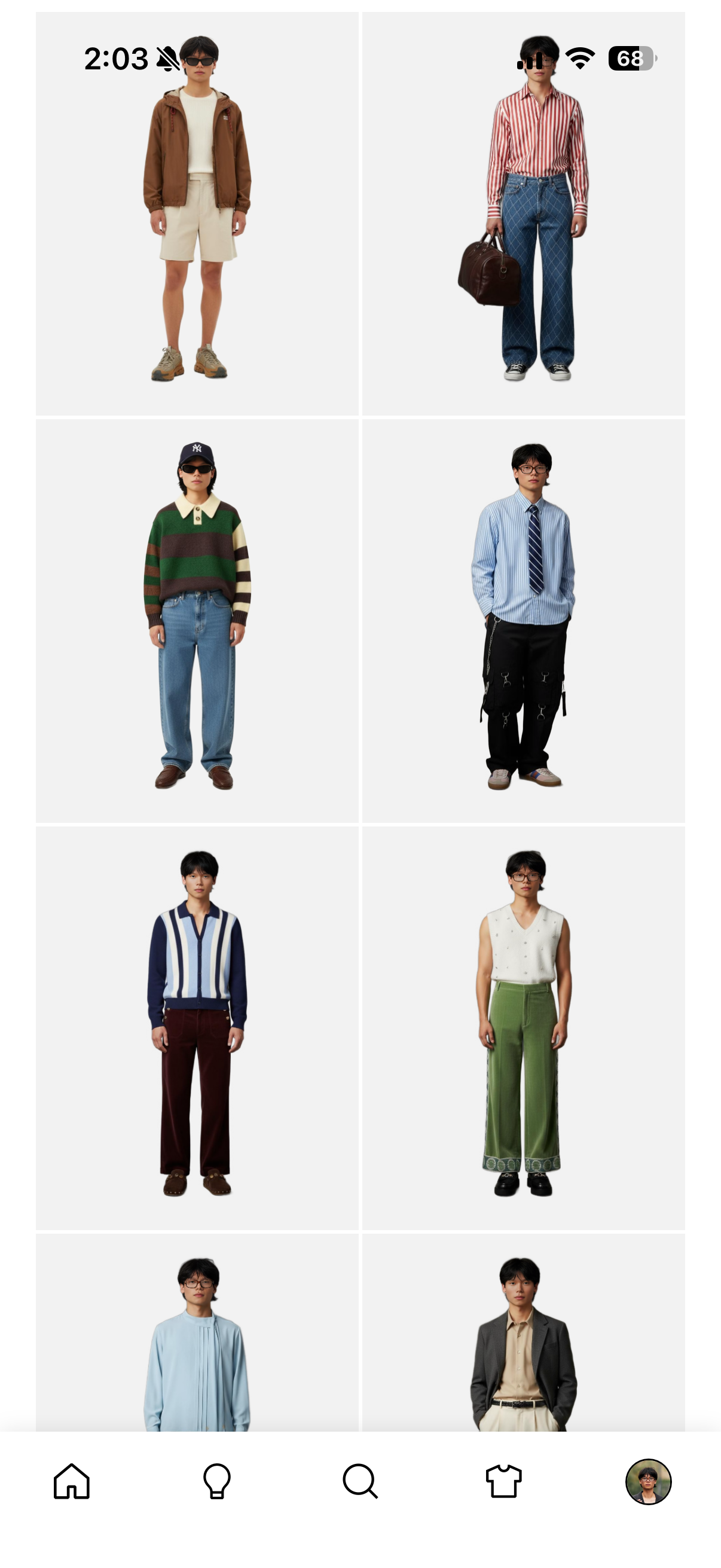 Alta Lookbook of saved menswear outfits