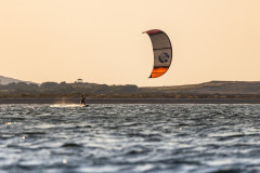 Simona at a sunset session with a Cabrinha 2021 Contra