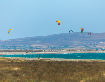 Beginner kite area at Aliki Beach
