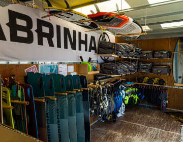 Inside of FlaminGokite kitesurf station at Limnos Island