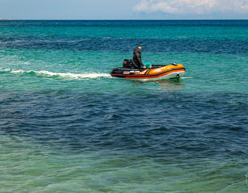 Peter on the rescue boat