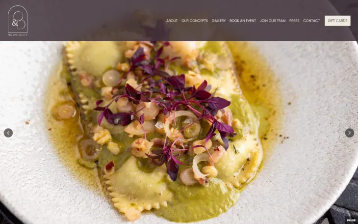 Restaurant website thumbnail of O&D Hospitality