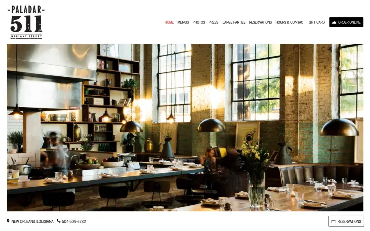 Restaurant website thumbnail of Paladar 511