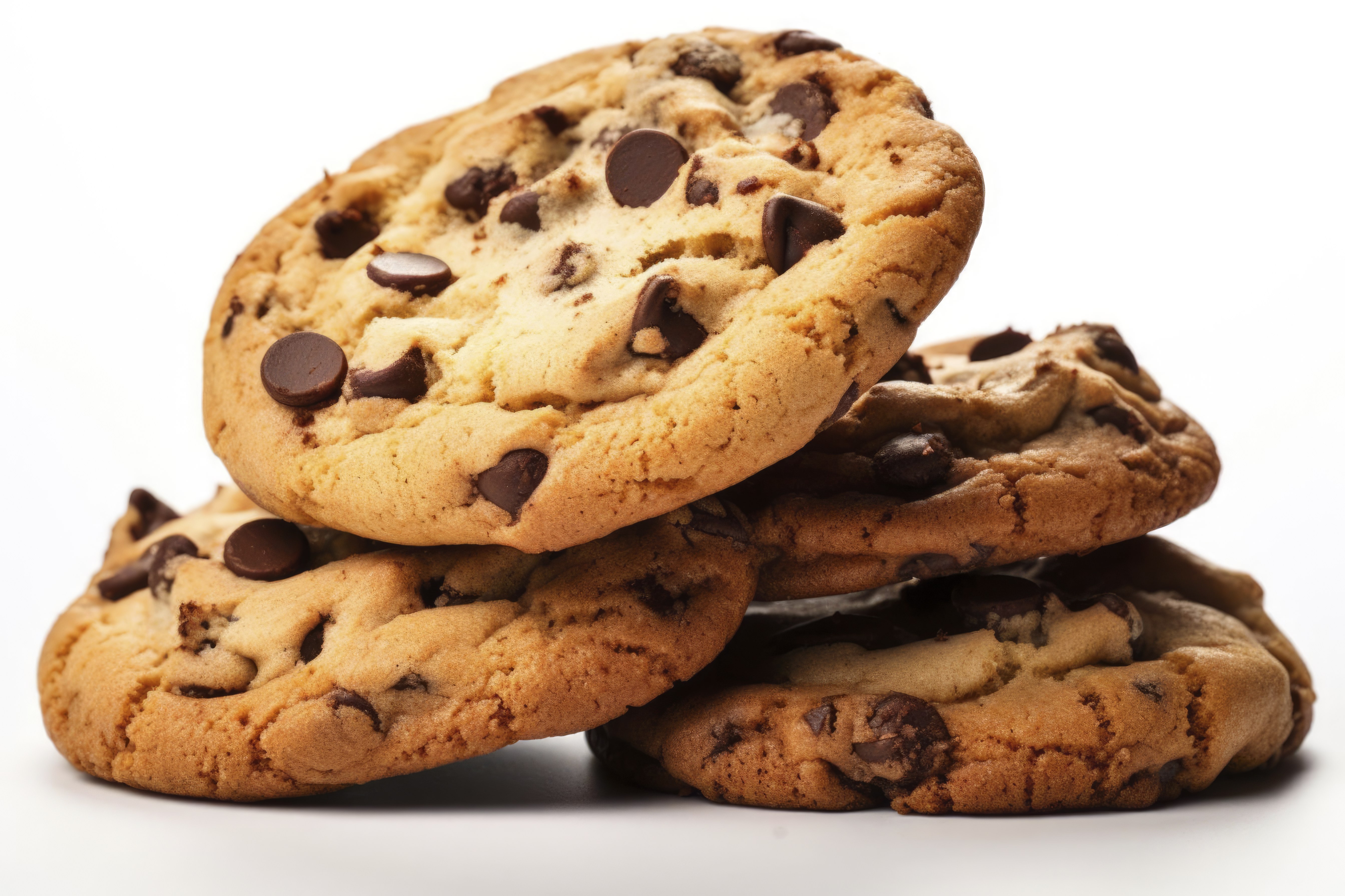 Freshly baked chocolate chip cookies
