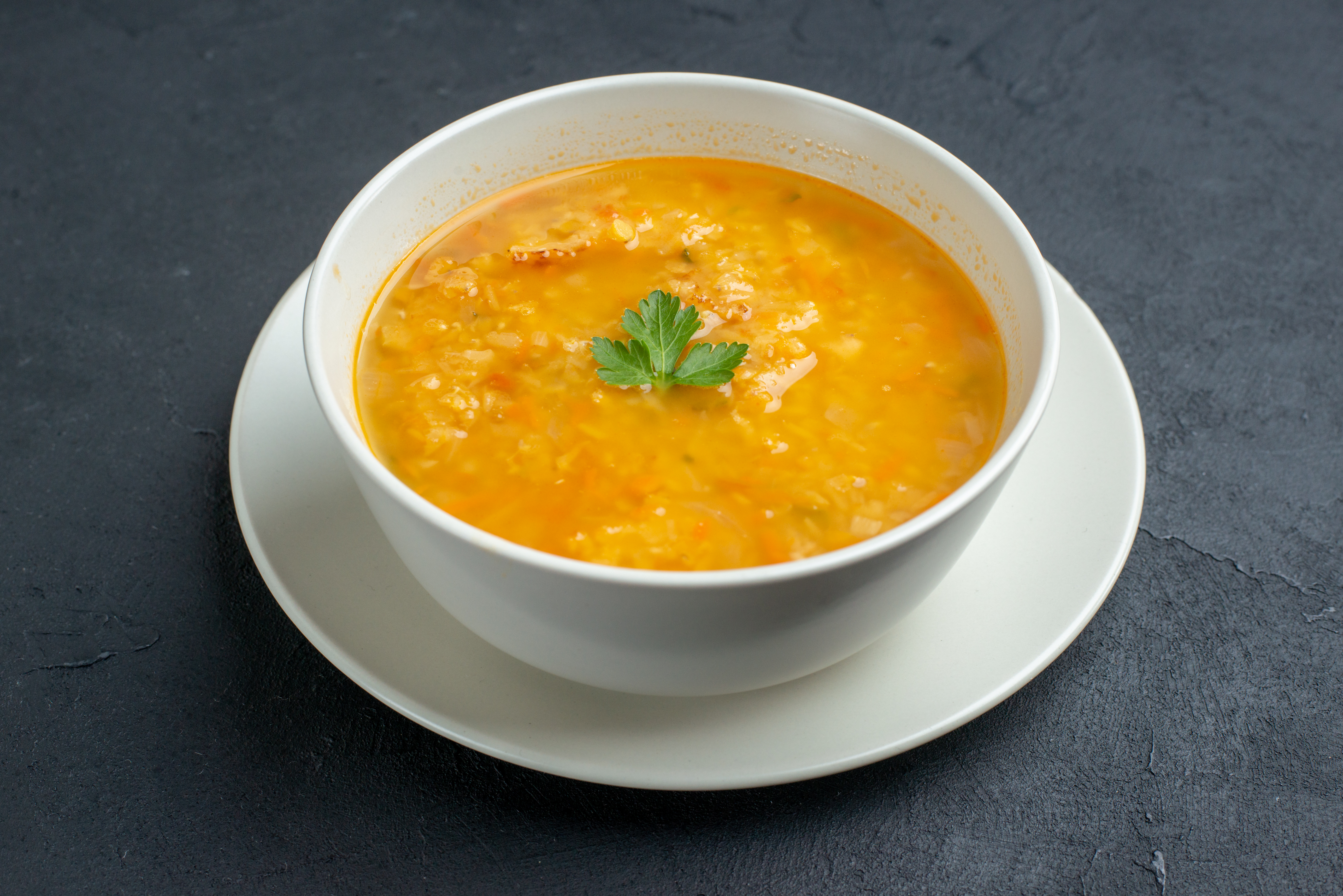 Bowl of fresh vegetable soup