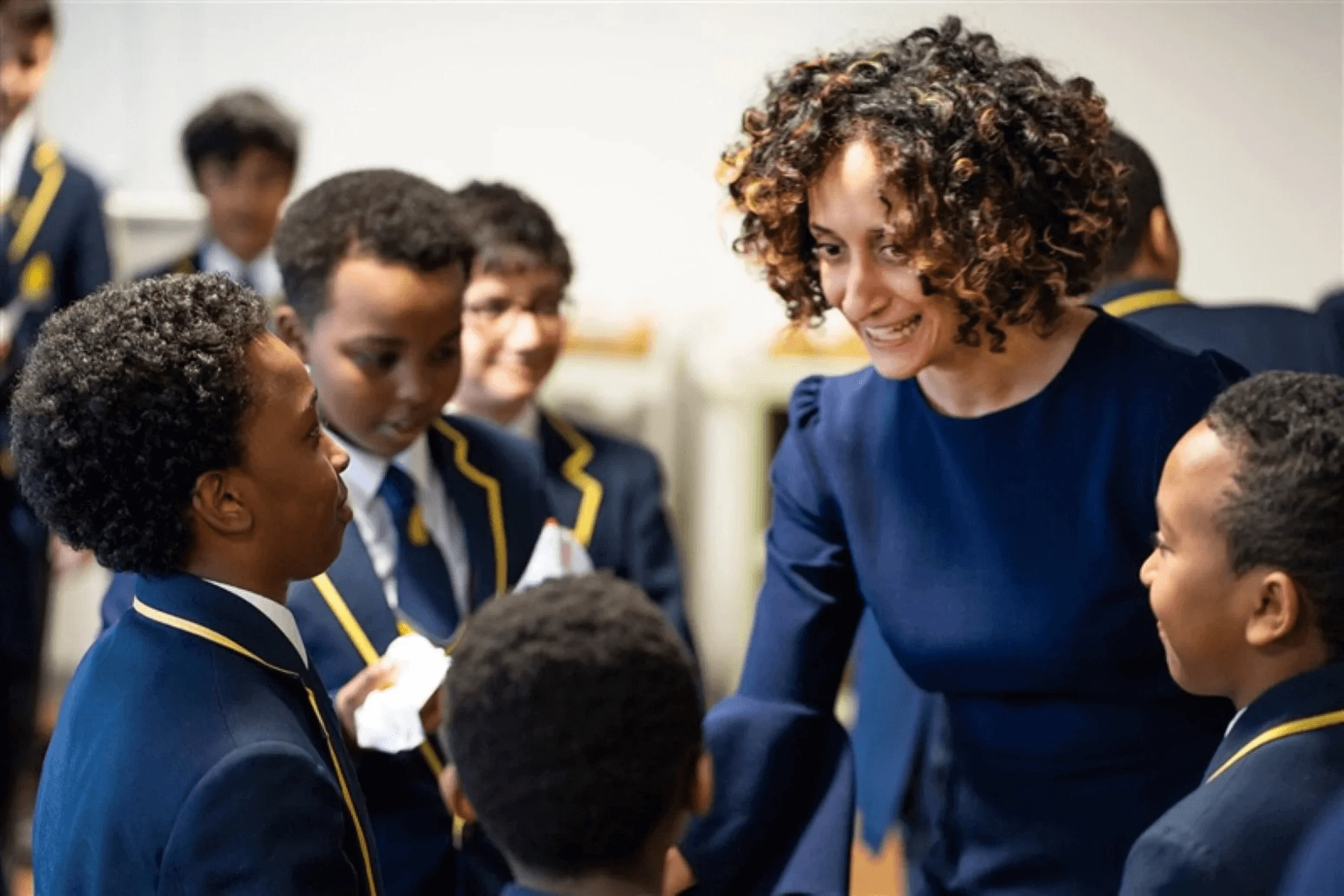 Katharine Birbalsingh speaks to her students at The Michaela Community School in Wembley