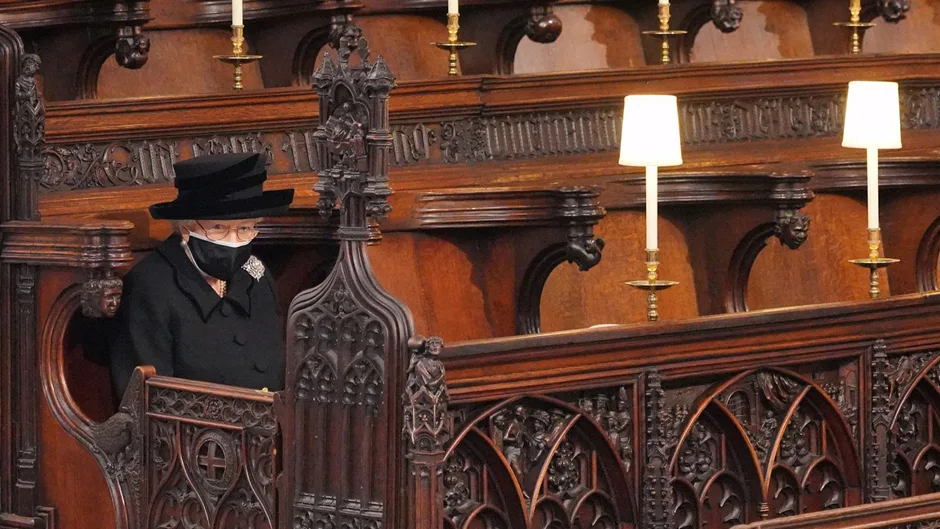 "The Queen sits alone at Prince Philip’s funeral