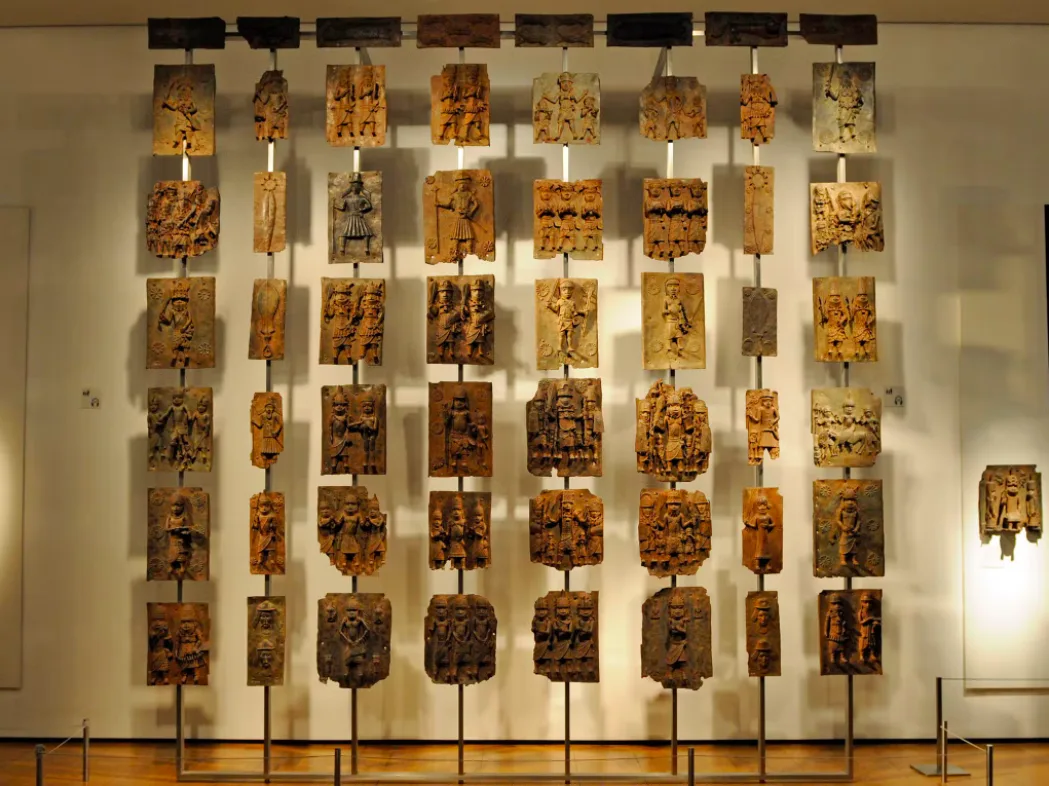 The Benin Bronzes as displayed at the British Museum