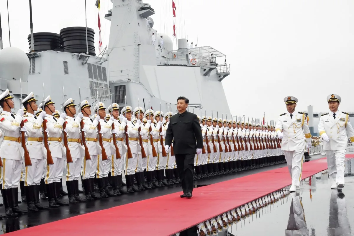 President Xi Jinping inspecting marines