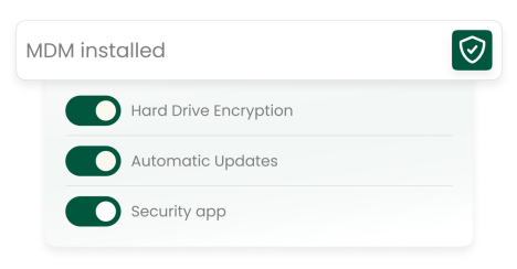 MDM installiert, Festplatte verschlüsselt, automatische Updates