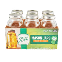 Ball 68100 Wide Mouth Glass Mason Jar With Lid And Band Half Gallon 64oz, 3  Jars