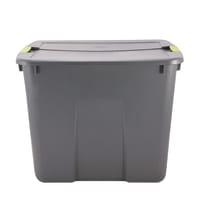 45 gal Grey/Green Wheeled Storage Tote by Sterilite at Fleet Farm