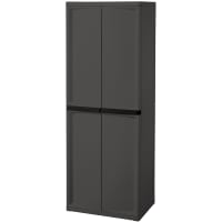 Sterilite Adjustable 4-Shelf Storage Cabinet with Doors, Gray | 01423V01