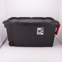 Sterilite 2PCS 40 Gallon Industrial Tote Plastic Storage Bins Wheeled Large  Box Set