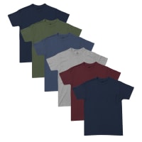 Men's Black/Grey/Blue Soft & Breathable Short Sleeve Pocket Shirts - 6 Pk  by Hanes at Fleet Farm