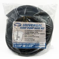Superior Pump 99624 Universal Discharge Hose Kit – 24-Feet With 1-1/4" & 1-1/2" Adapters, For Pumps, Draining, Black
