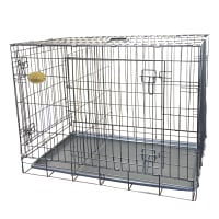 48 in x 30 in x 33 in Folding 2 Door Kennel Crate w Divider Tray by KennelMaster at Fleet Farm
