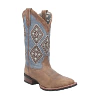 Women s Tan Blue Santa Fe Denim Western Boots by Laredo at Fleet Farm