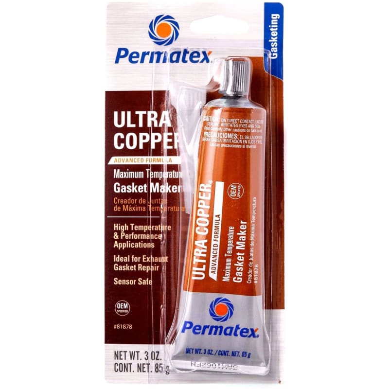 Permatex Ultra Copper Maximum Temperature RTV Silicone Gasket Maker (3 oz)  - Permatex 81878